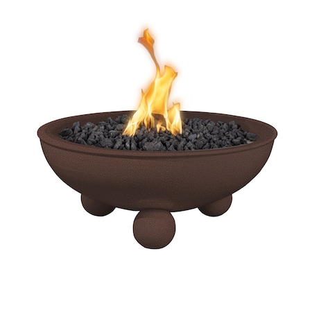 The Outdoor Plus 36 Round Sedona Fire Bowl, Powder Coated Metal, Copper Vein, Natural Gas OPT-36RPCRLFOE12V-CPV-NG